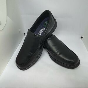 Nunn Bush Black Leather Slip-On Loafers‎ Comfort Gel Memory Foam 9M Men's